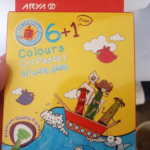 مداد شمعی پاستیل روغنی 6 تایی آریا